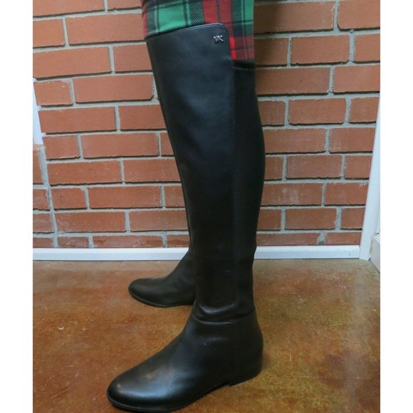 Michael Kors Bromley Black Leather/Stretchy Boot Sz 8M - Runs Narrow Across Foot - Picture 4 of 16